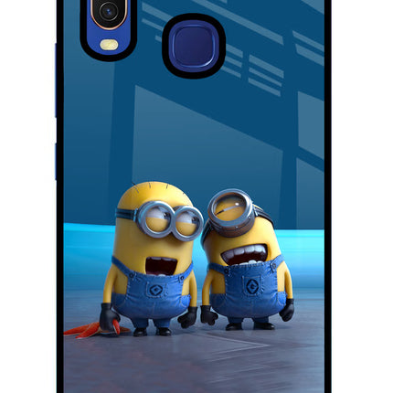 Minion Laughing Vivo Y11/Y12/U10 Glass Case Back Cover by Casekaro