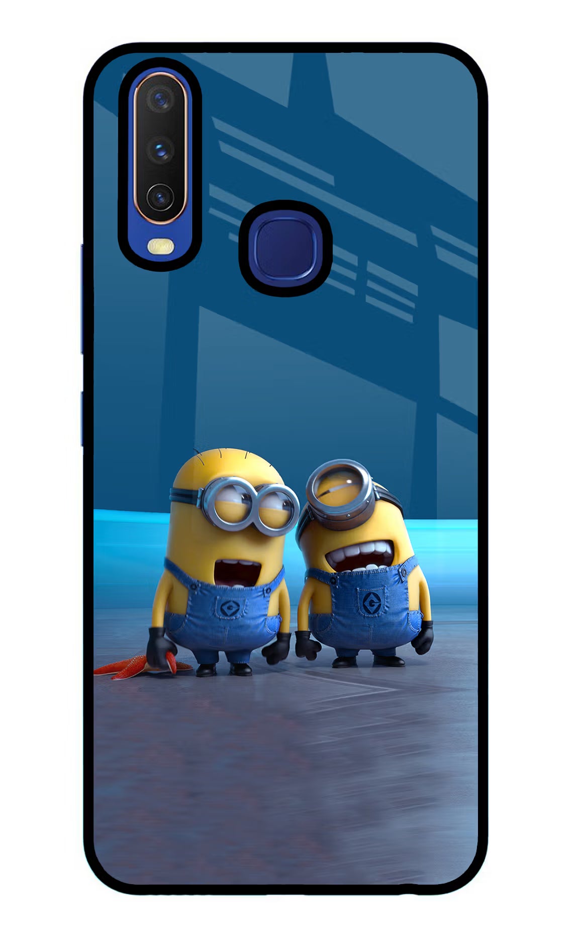 Minion Laughing Vivo Y11/Y12/U10 Glass Case Back Cover by Casekaro