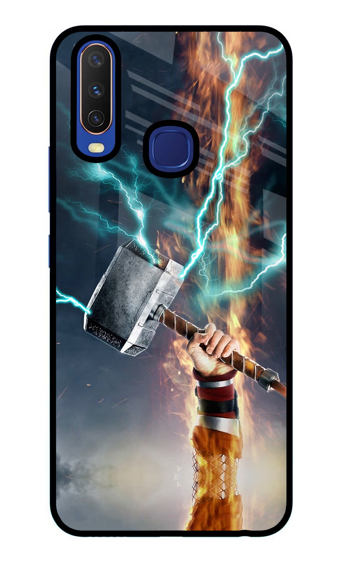 Thor Hammer Mjolnir Vivo Y11/Y12/U10 Glass Case Back Cover by Casekaro