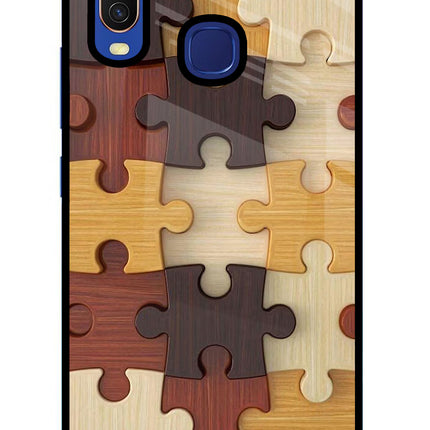 Wooden Puzzle Vivo Y11/Y12/U10 Glass Case Back Cover by Casekaro