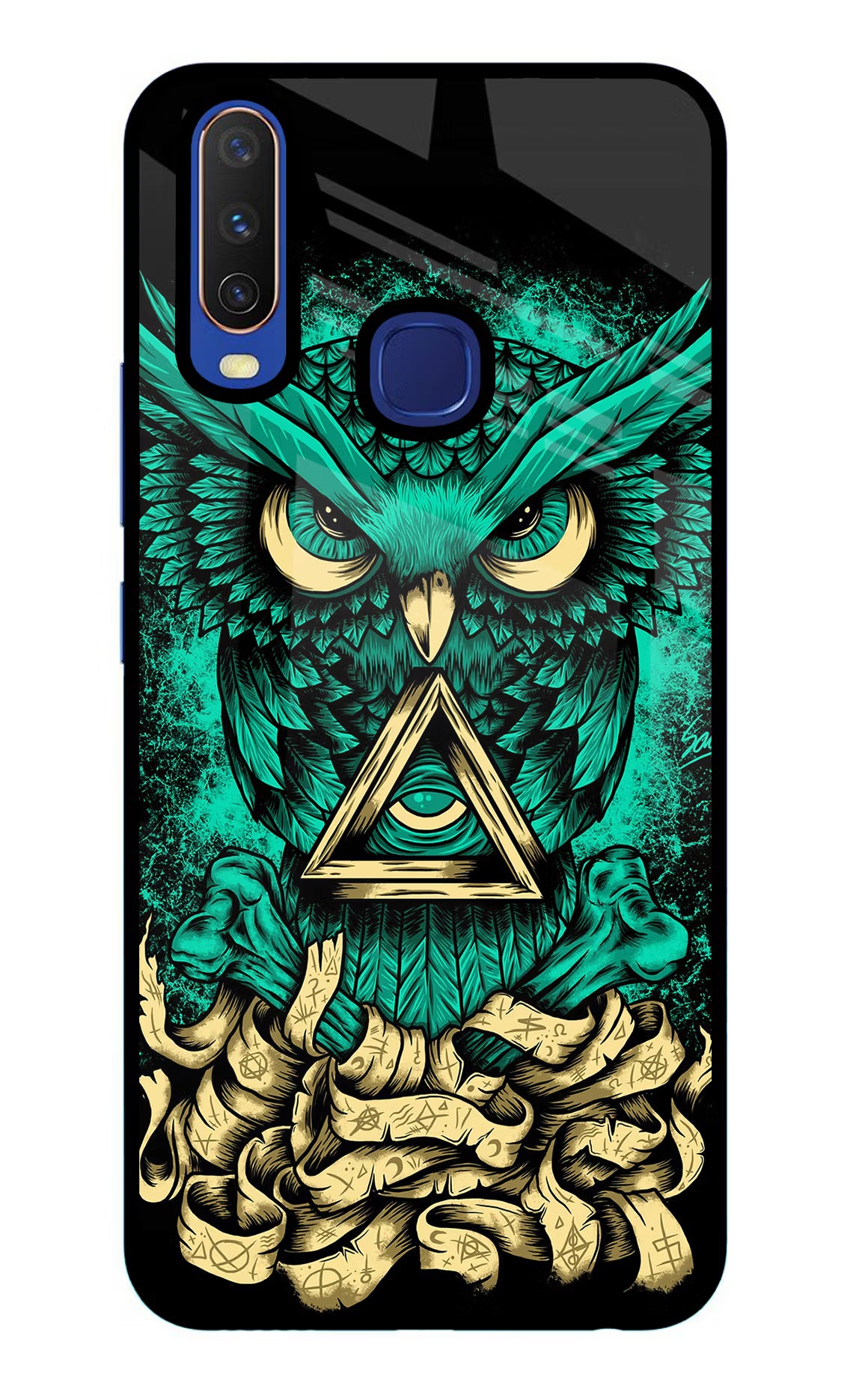 Green Owl Vivo Y11/Y12/U10 Glass Case