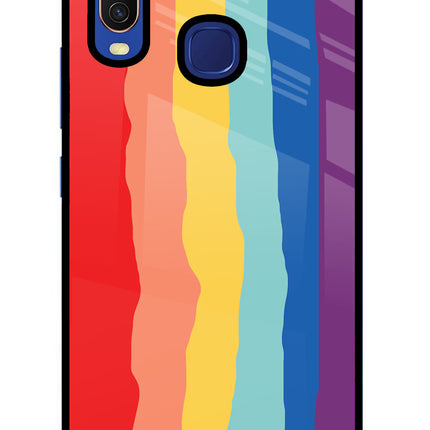 Rainbow Vivo Y11/Y12/U10 Glass Case Back Cover by Casekaro