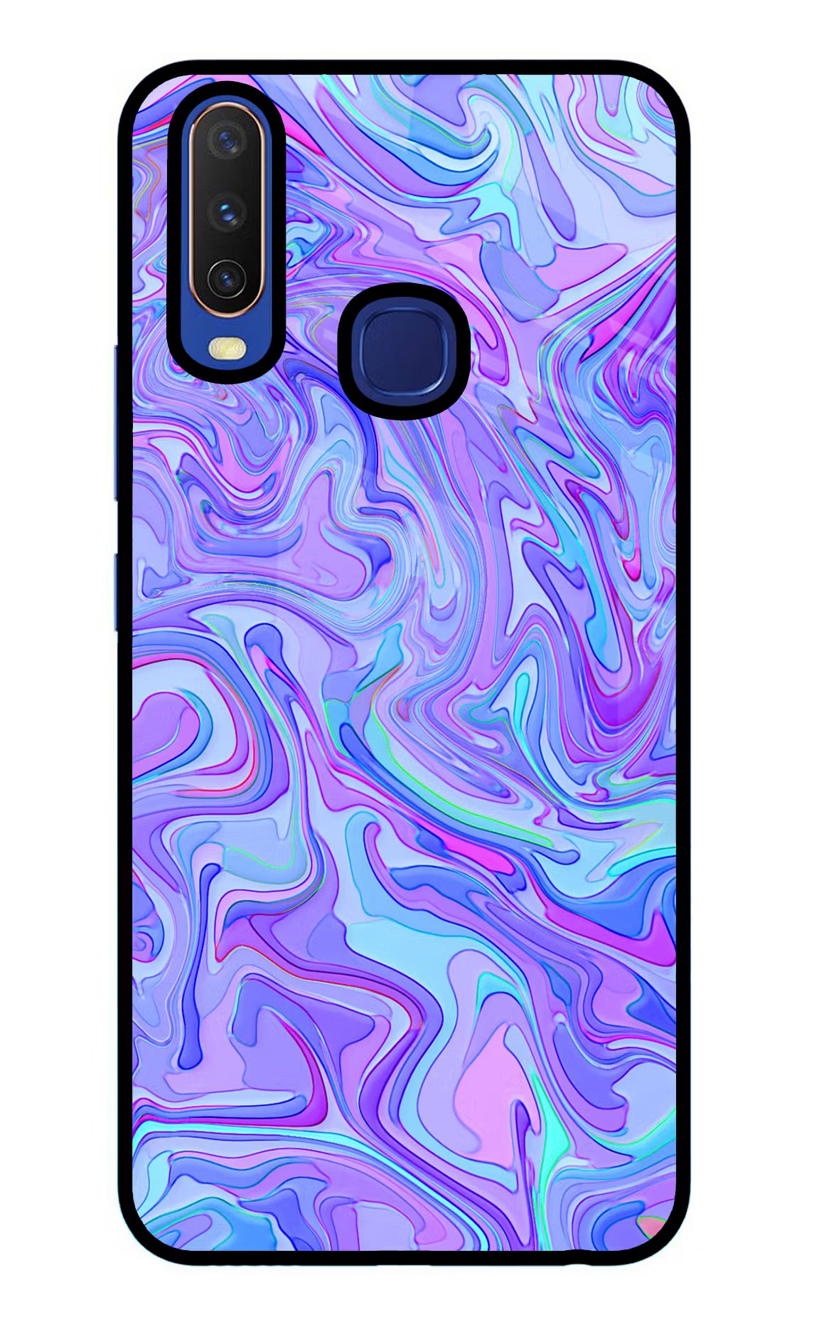 Glitter Vivo Y11/Y12/U10 Glass Case Back Cover by Casekaro