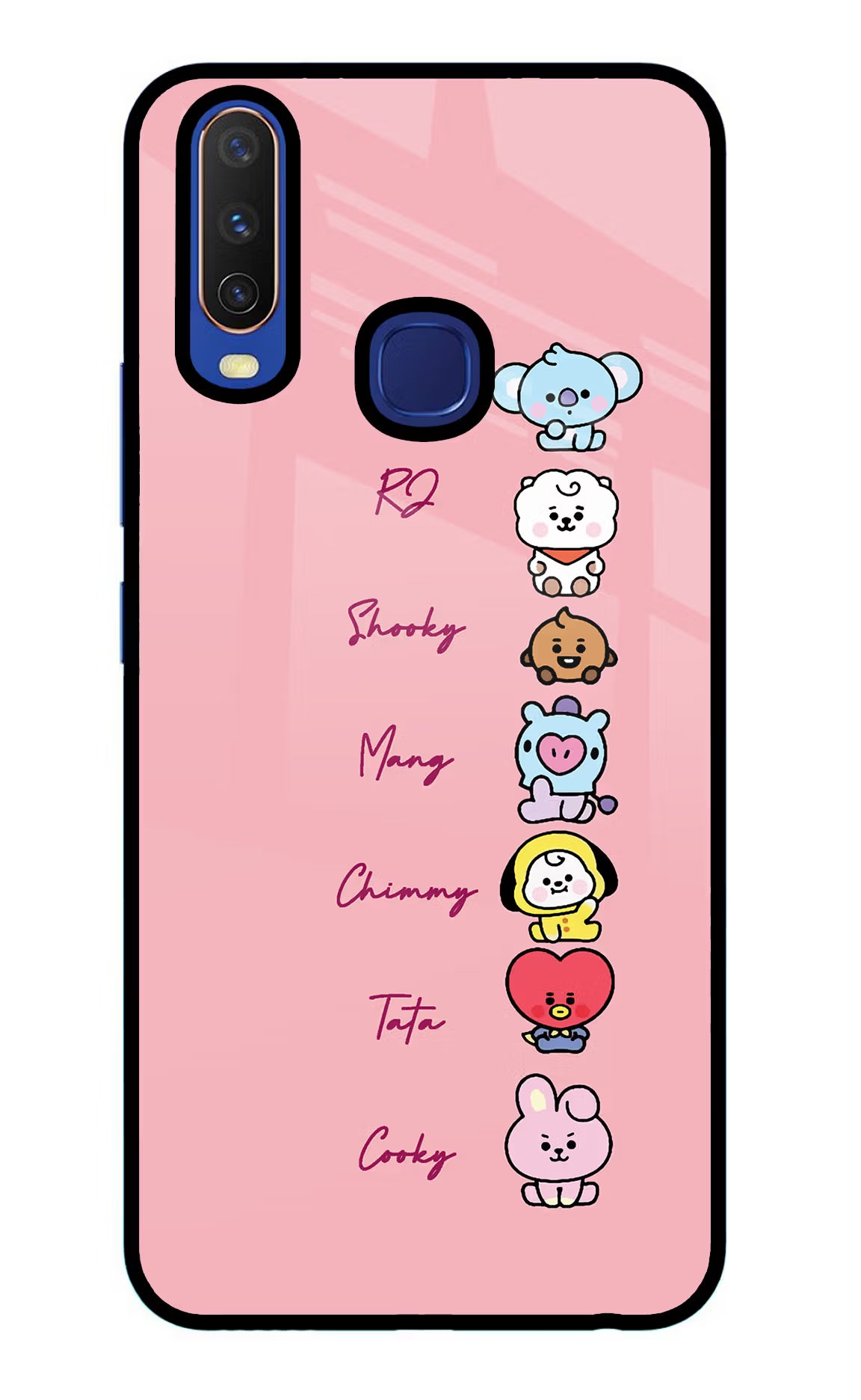 BTS names Vivo Y11/Y12/U10 Glass Case Back Cover by Casekaro