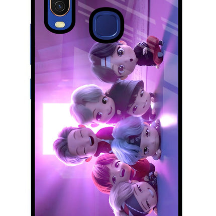BTS Chibi Vivo Y11/Y12/U10 Glass Case Back Cover by Casekaro