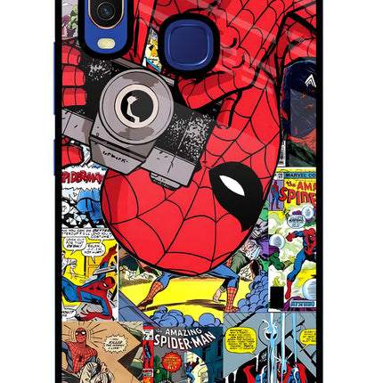 Spider Man Vivo Y11/Y12/U10 Glass Case Back Cover by Casekaro