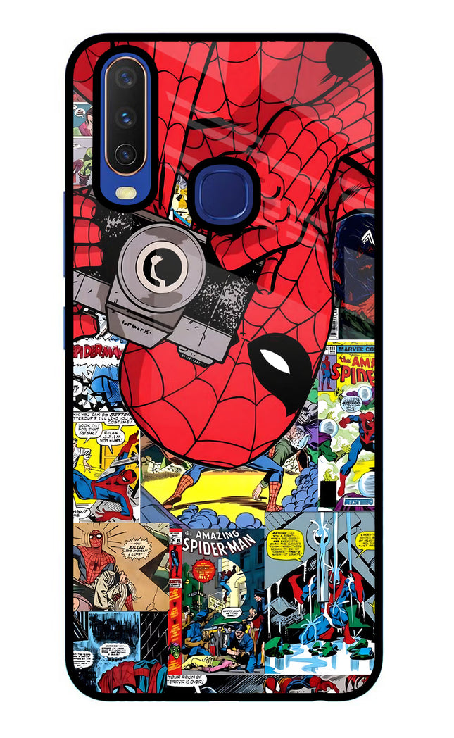 Spider Man Vivo Y11/Y12/U10 Glass Case Back Cover by Casekaro