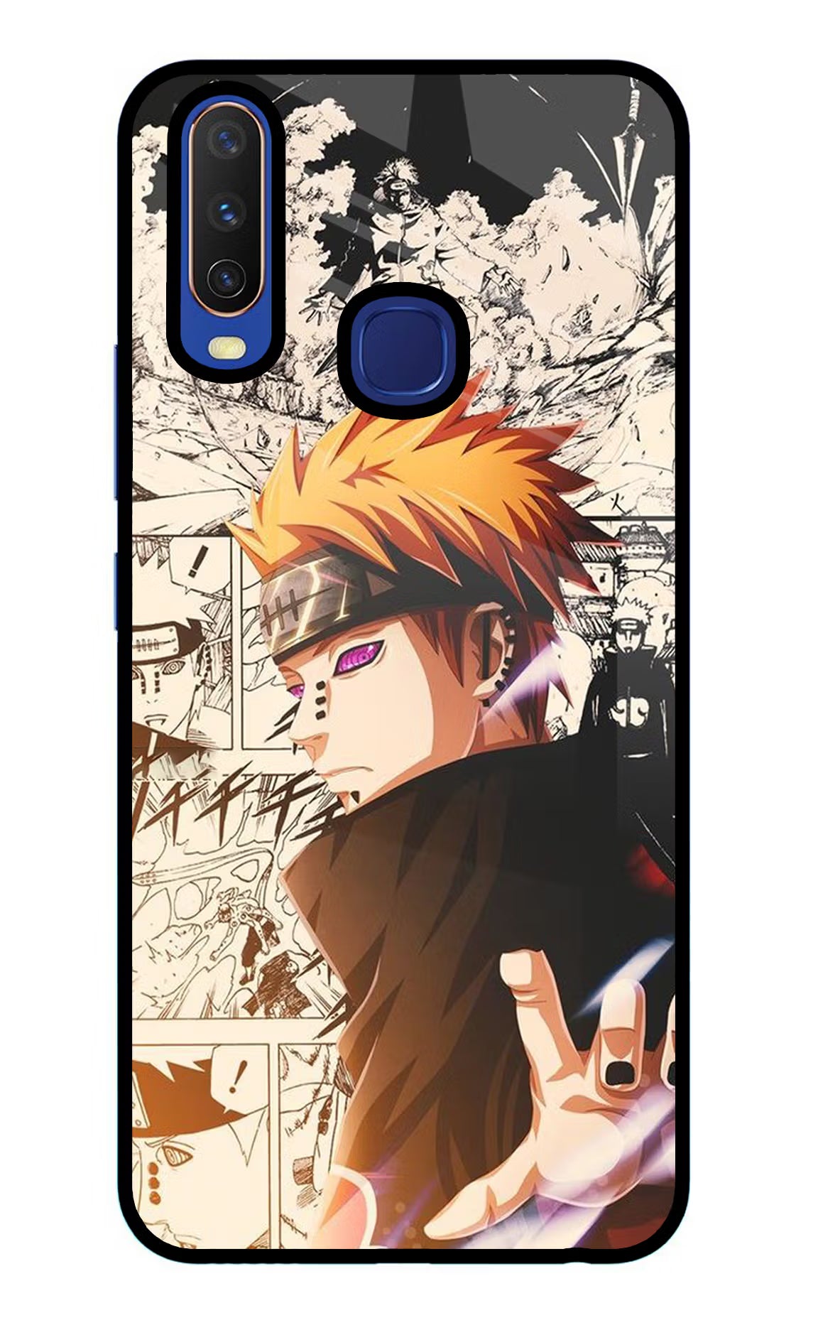 Pain Anime Vivo Y11/Y12/U10 Glass Case Back Cover by Casekaro