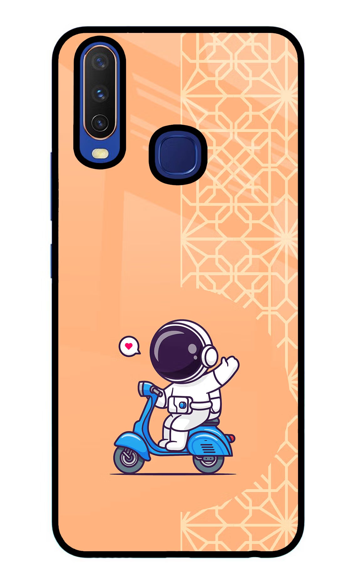 Cute Astronaut Riding Vivo Y11/Y12/U10 Glass Case