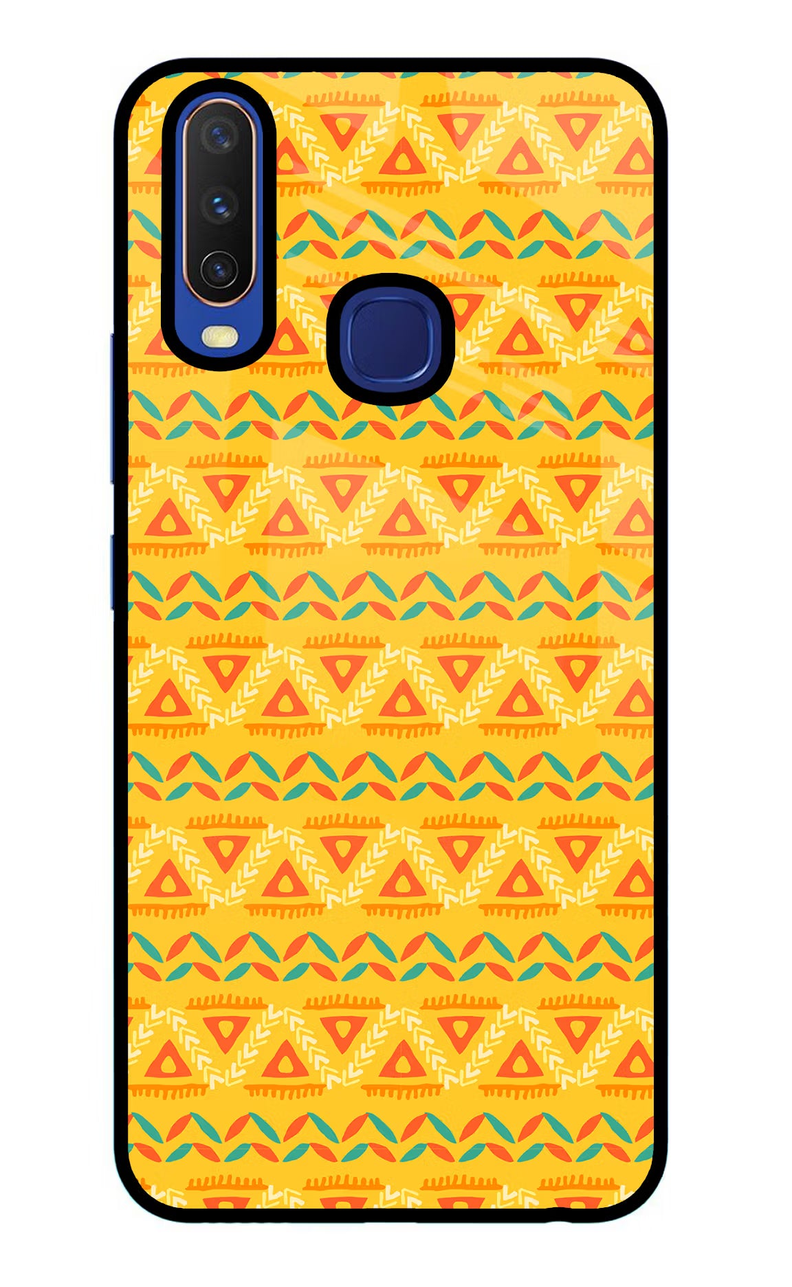 Tribal Pattern Vivo Y11/Y12/U10 Glass Case Back Cover by Casekaro