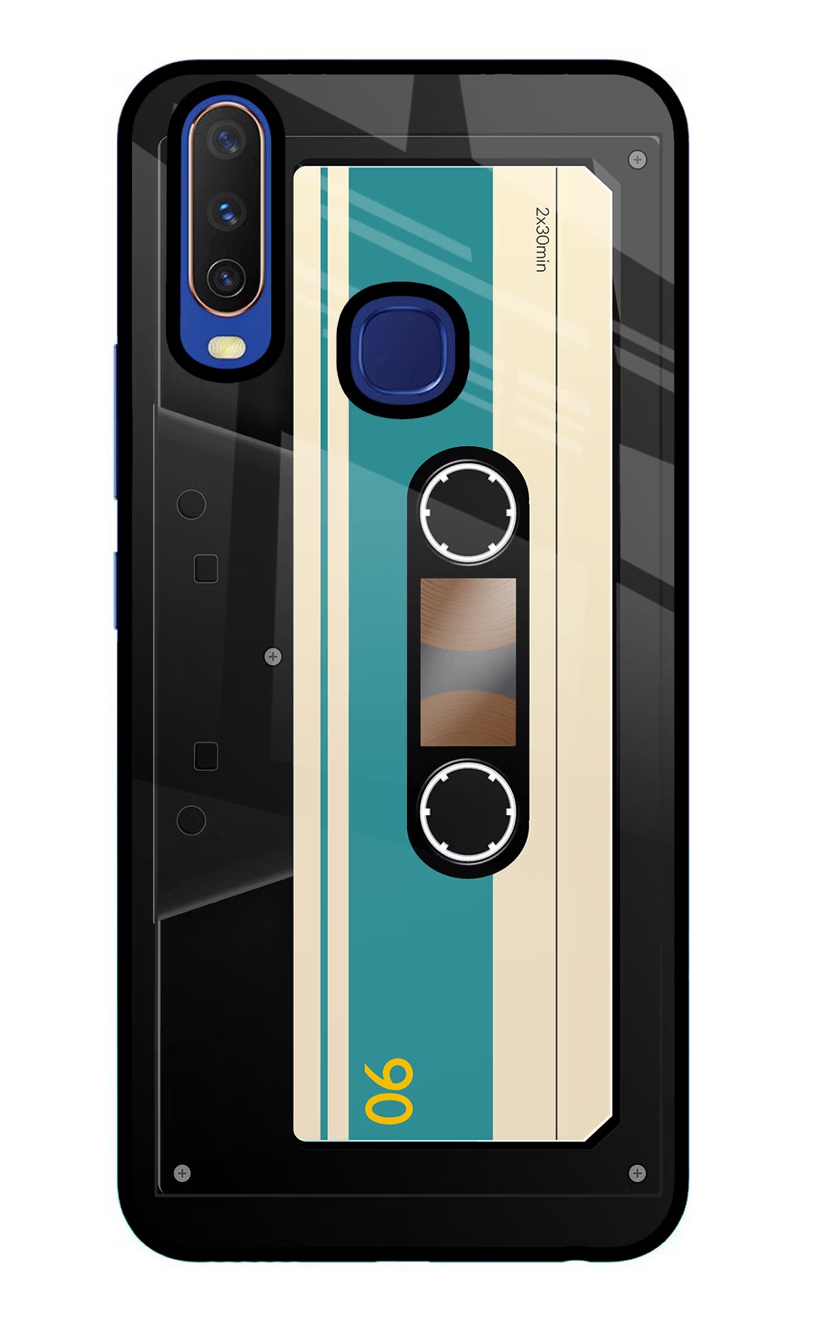 Cassette Vivo Y11/Y12/U10 Glass Case Back Cover by Casekaro