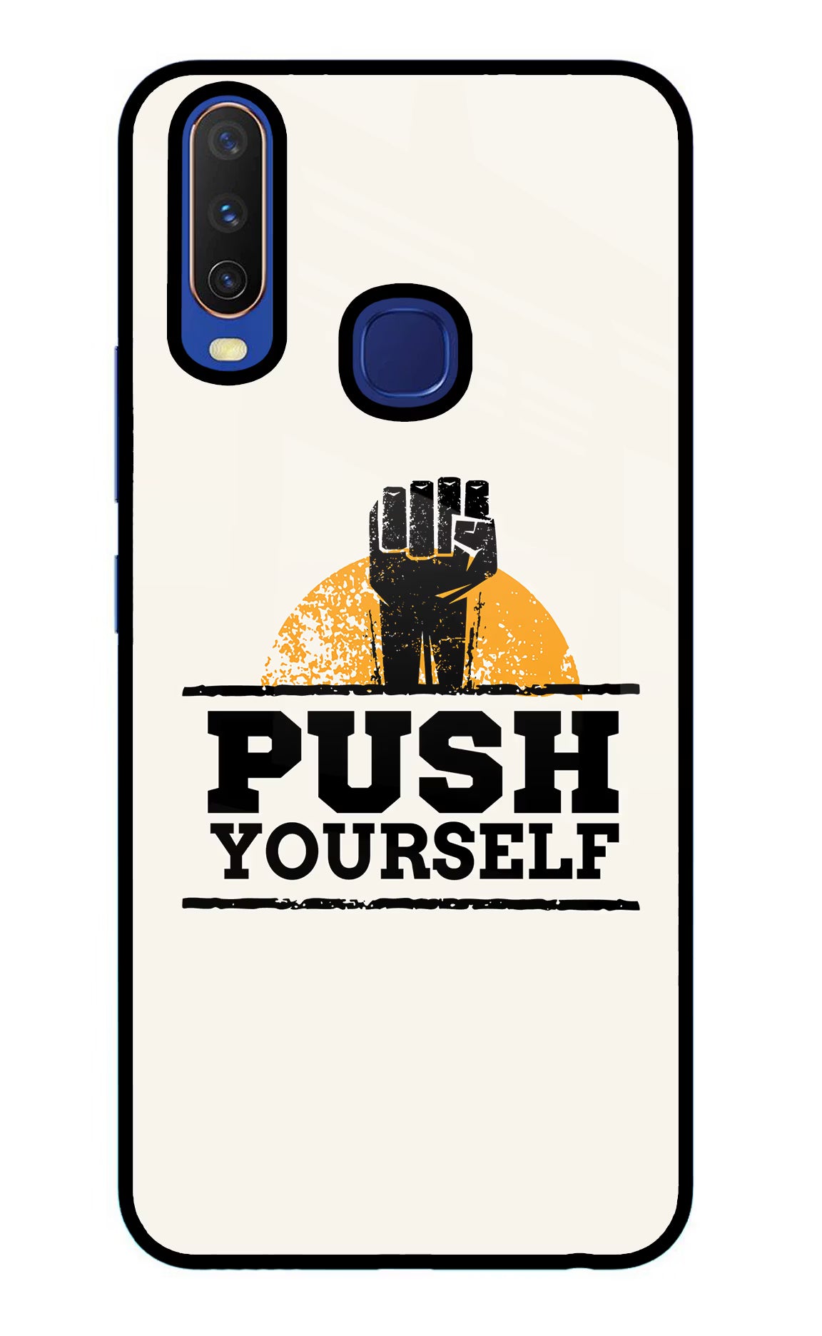 Push Yourself Vivo Y11/Y12/U10 Glass Case Back Cover by Casekaro