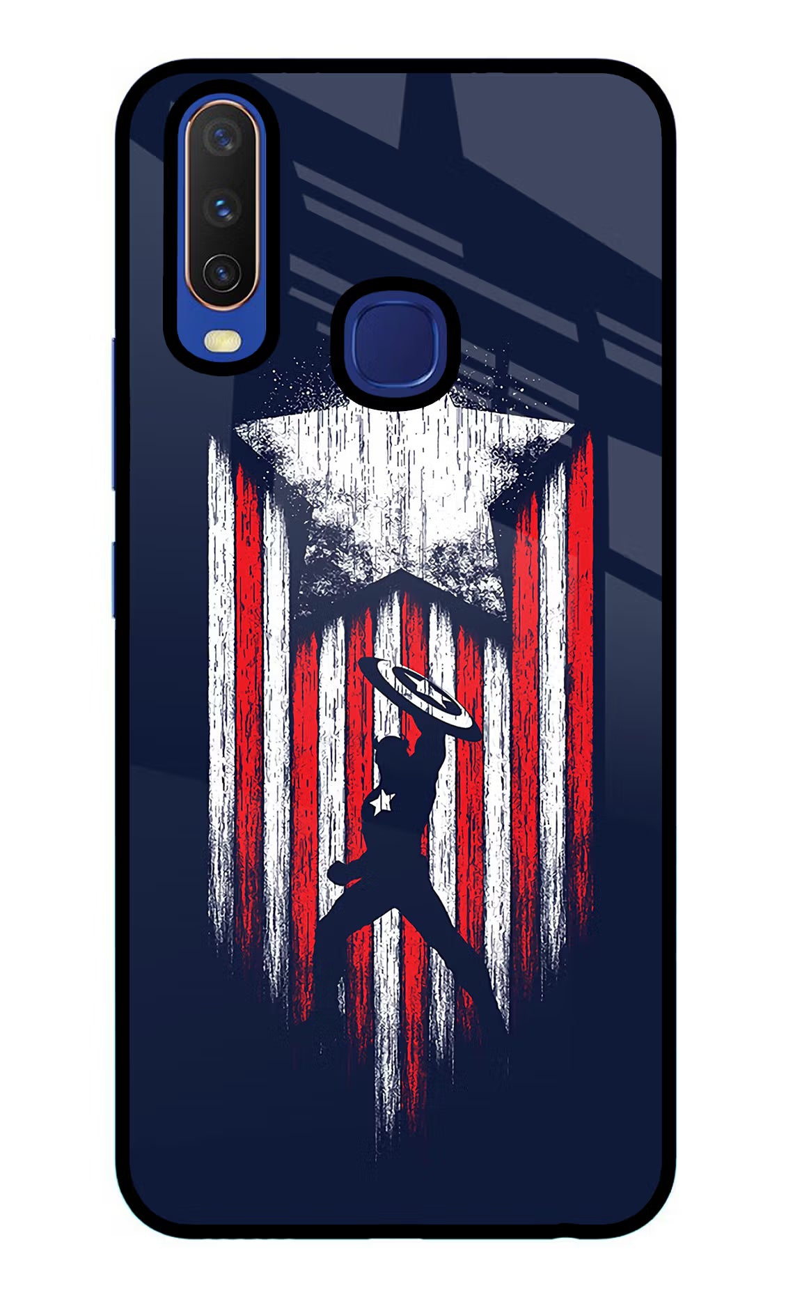 Captain America Marvel Art Vivo Y11/Y12/U10 Glass Case