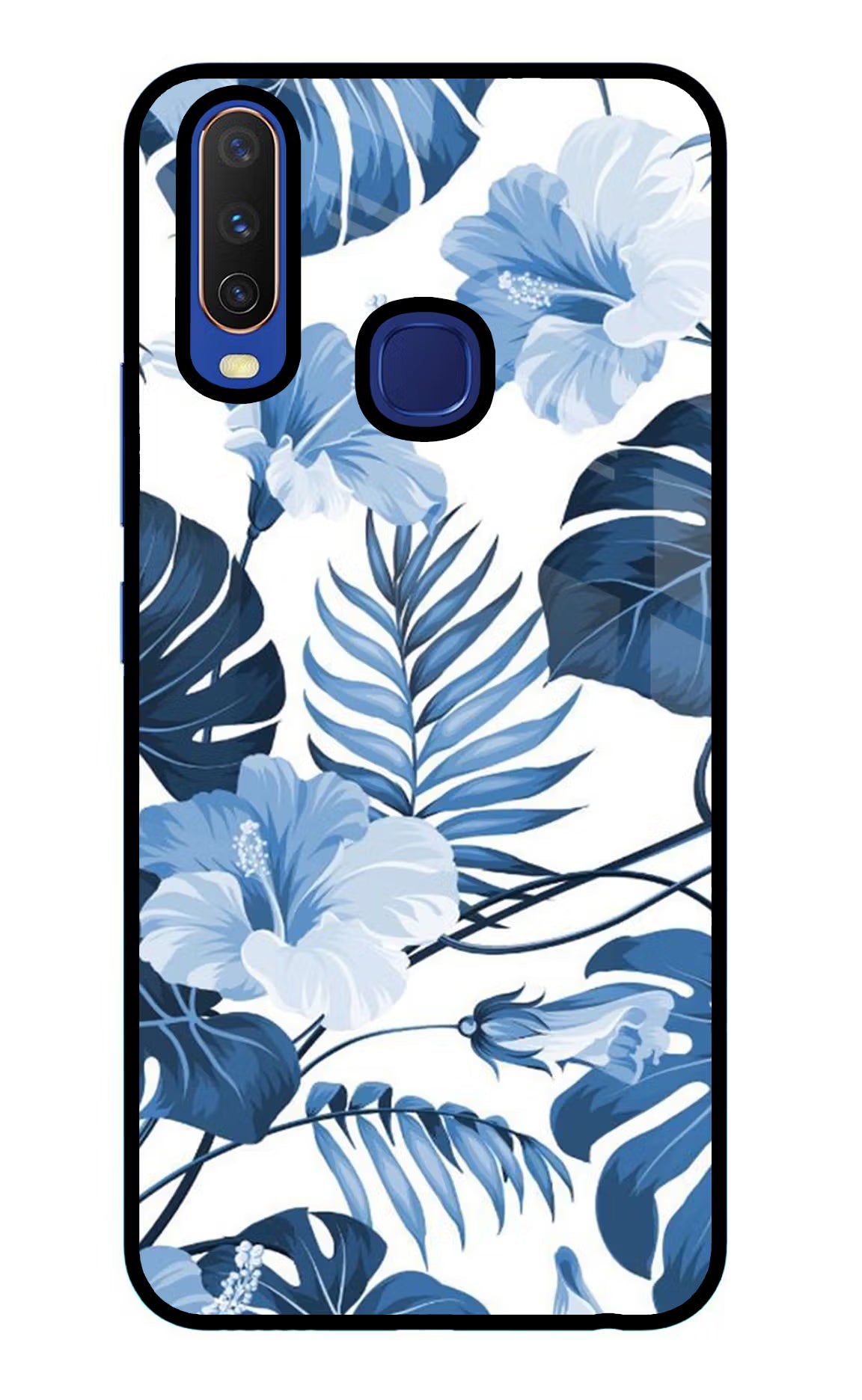 Fabric Art Vivo Y11/Y12/U10 Glass Case Back Cover by Casekaro
