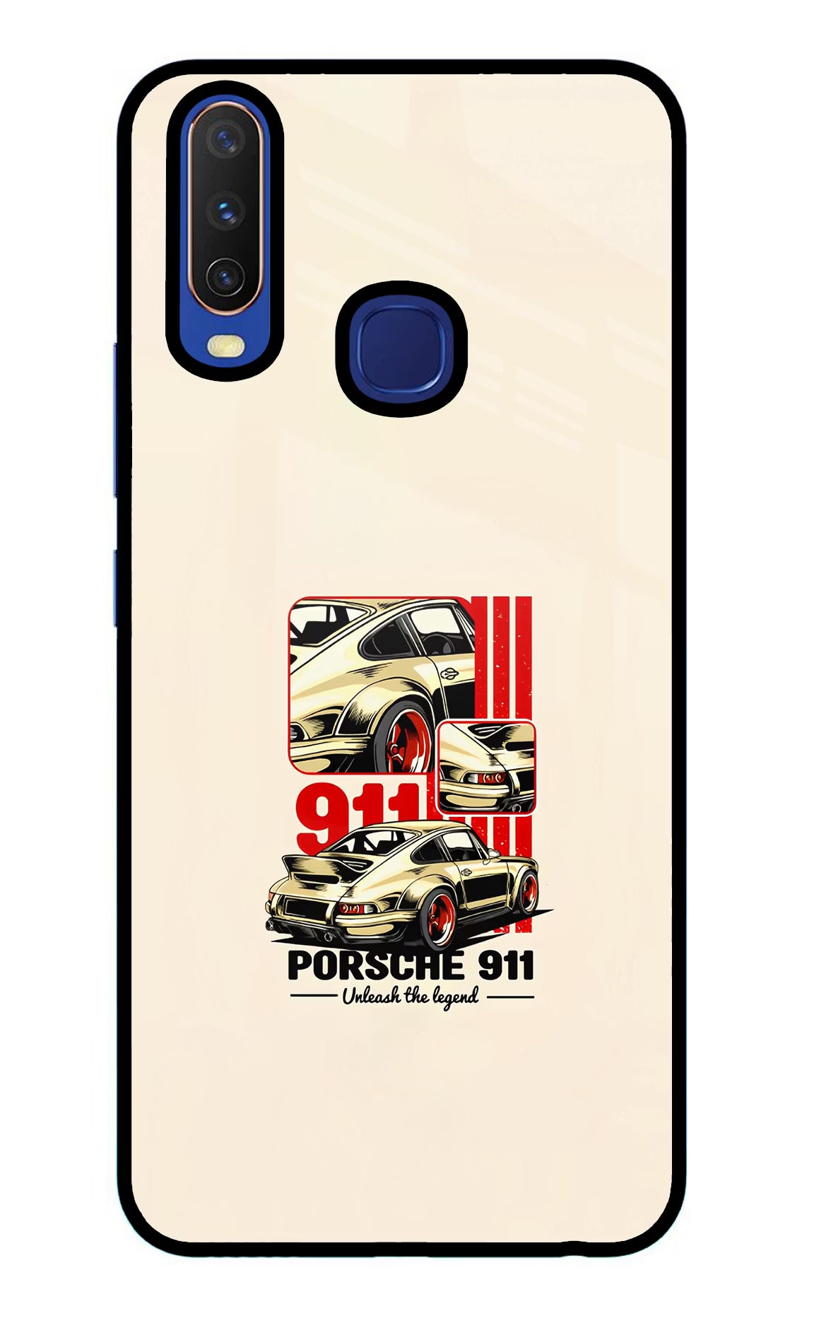 Classic Porsche 911 Vivo Y11/Y12/U10 Glass Case Back Cover by Casekaro