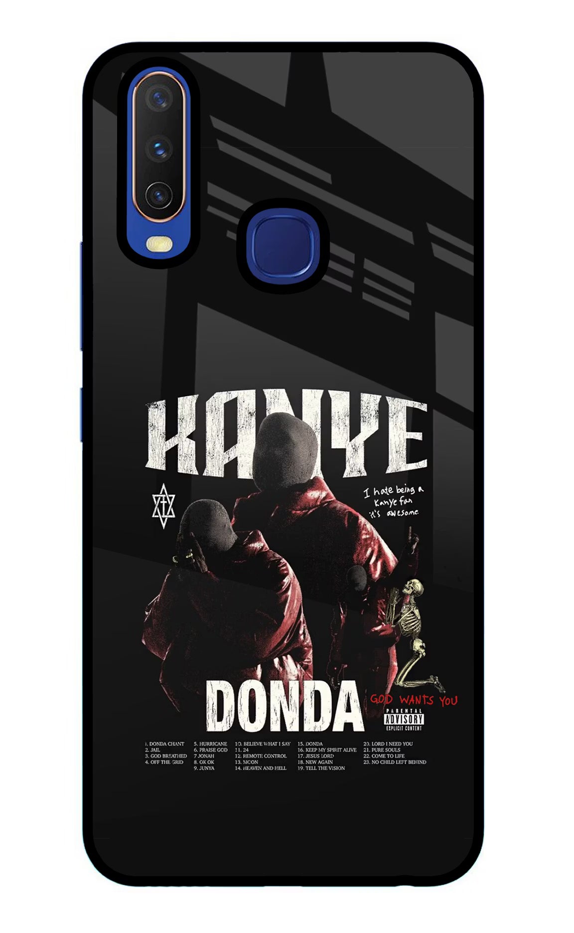 Donda Kanye West Vivo Y11/Y12/U10 Glass Case Back Cover by Casekaro