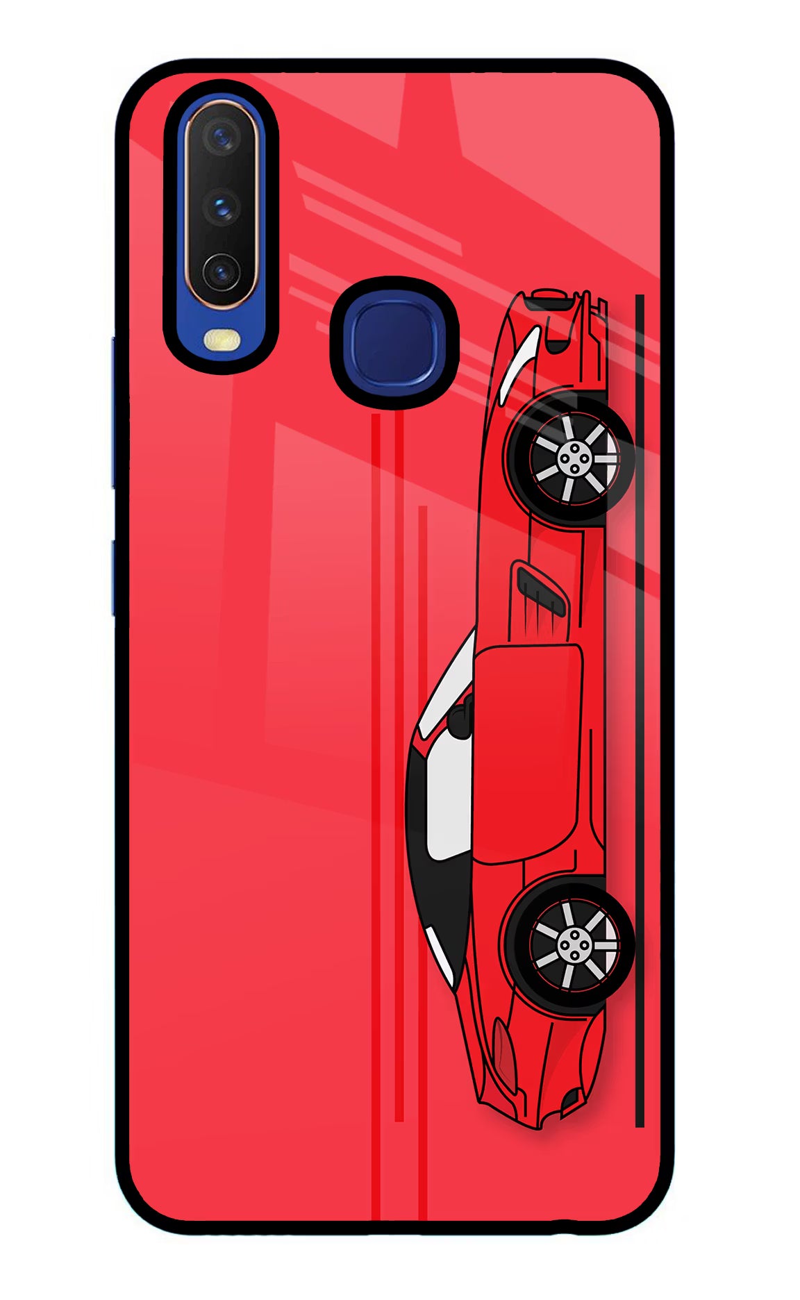 Red Velocity Vivo Y11/Y12/U10 Glass Case Back Cover by Casekaro