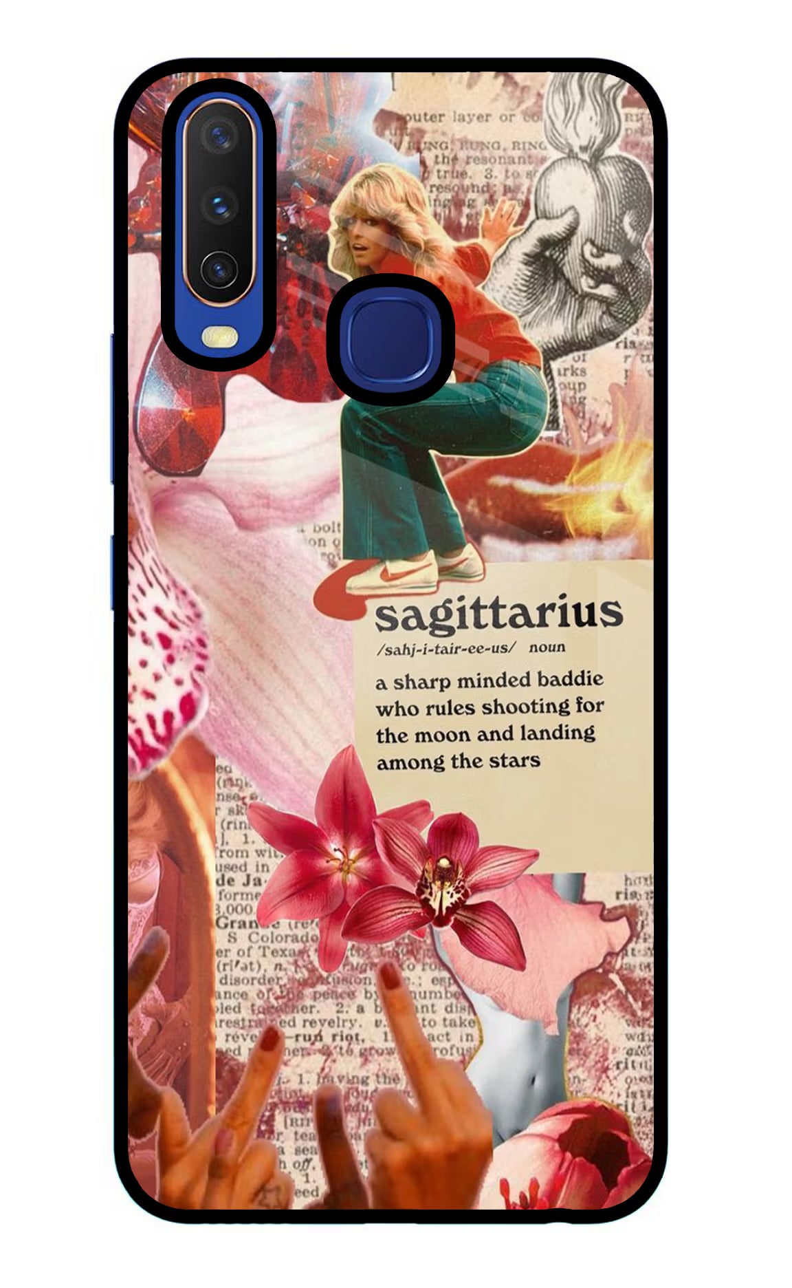 Sagittarius Zodiac Vivo Y11/Y12/U10 Glass Case Back Cover by Casekaro