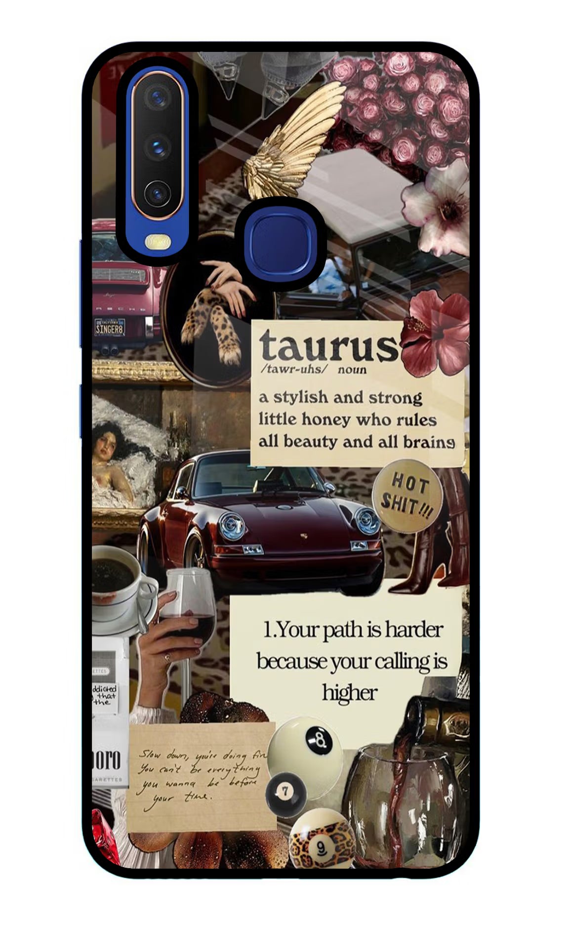 Taurus Zodiac Vivo Y11/Y12/U10 Glass Case Back Cover by Casekaro