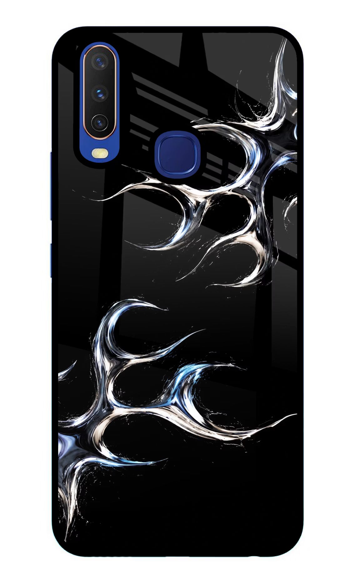 Chrome Tribal Vivo Y11/Y12/U10 Glass Case Back Cover by Casekaro