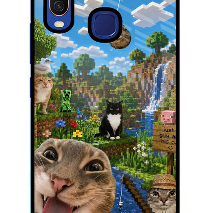 Minecraft Cat Chaos Vivo Y11/Y12/U10 Glass Case