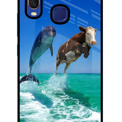 Dolphin vs Cow Vivo Y11/Y12/U10 Glass Case