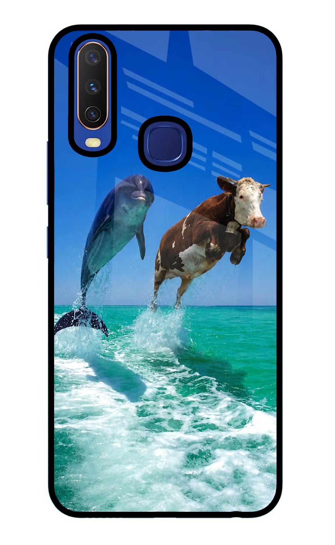 Dolphin vs Cow Vivo Y11/Y12/U10 Glass Case
