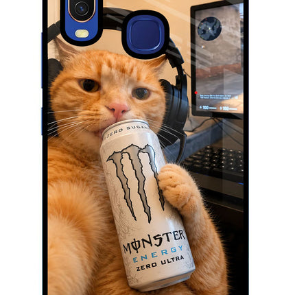 Gamer Cat Energy Vivo Y11/Y12/U10 Glass Case