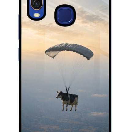 Skydiving Cow Vivo Y11/Y12/U10 Glass Case