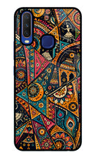 Folk Print Vivo Y11/Y12/U10 Glass Case