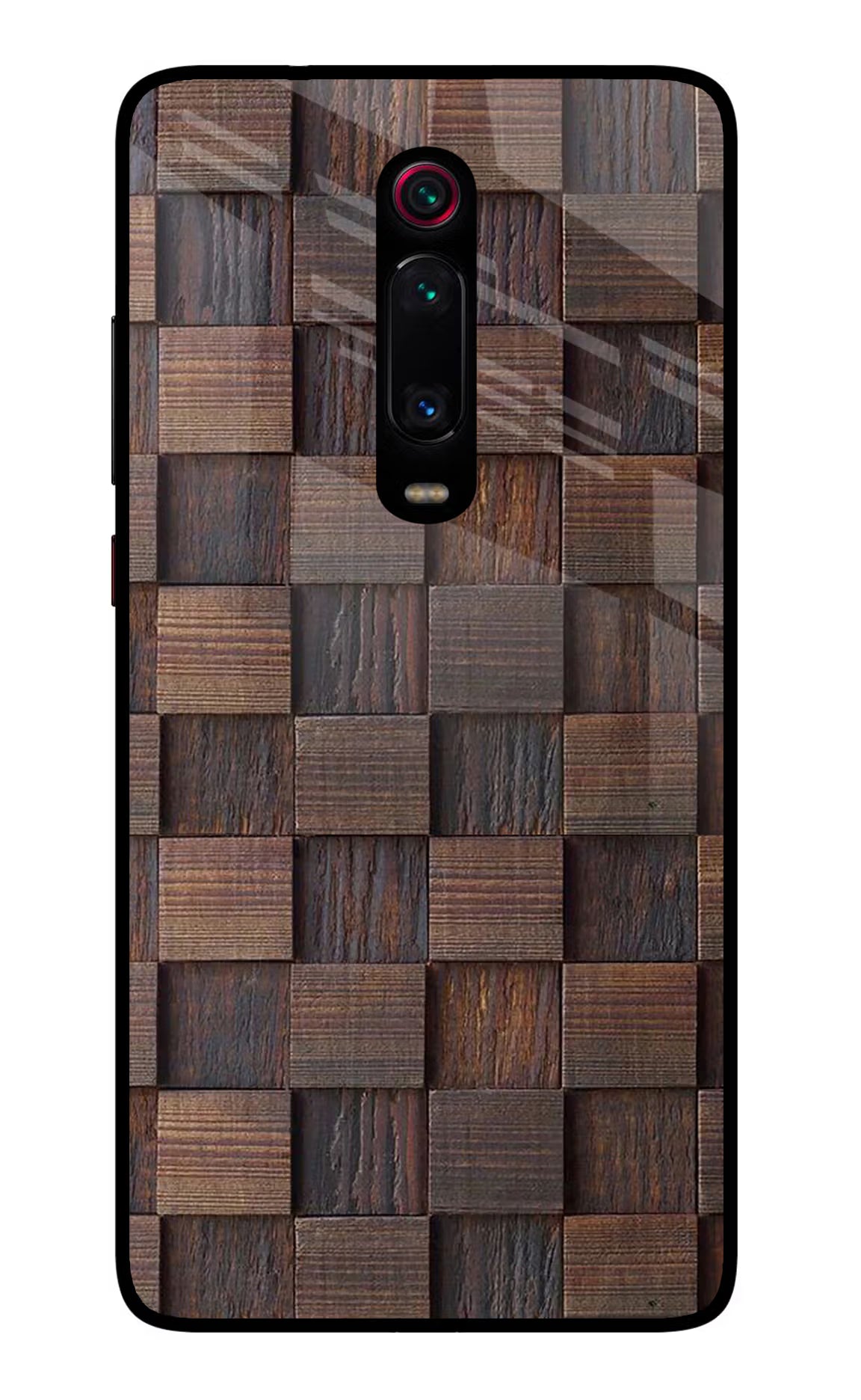Wooden Cube Design Redmi K20/K20 Pro Glass Case Back Cover by Casekaro