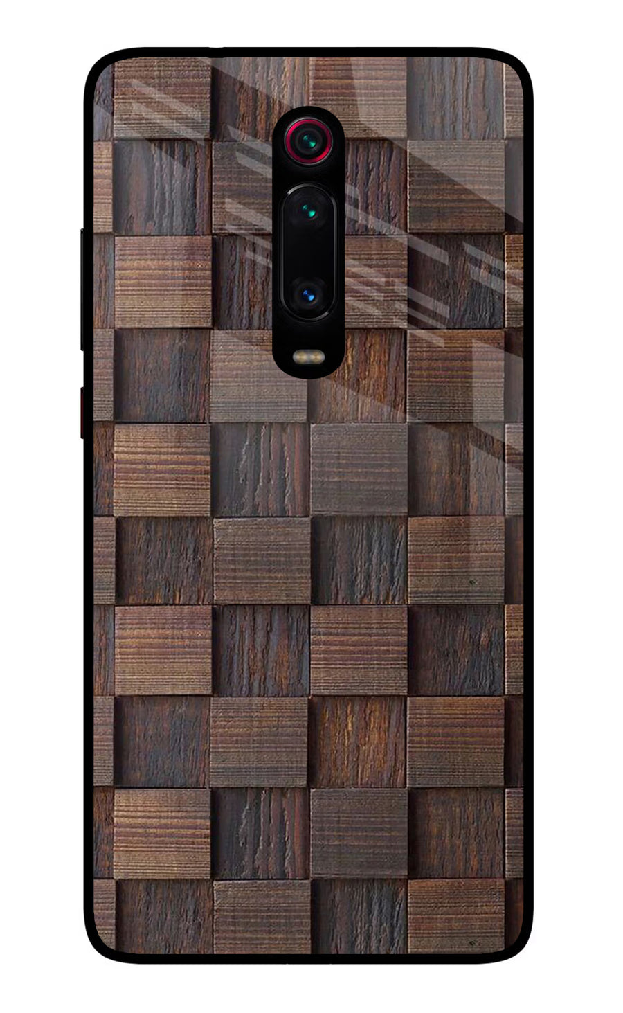 Wooden Cube Design Redmi K20/K20 Pro Back Cover, Glass case
