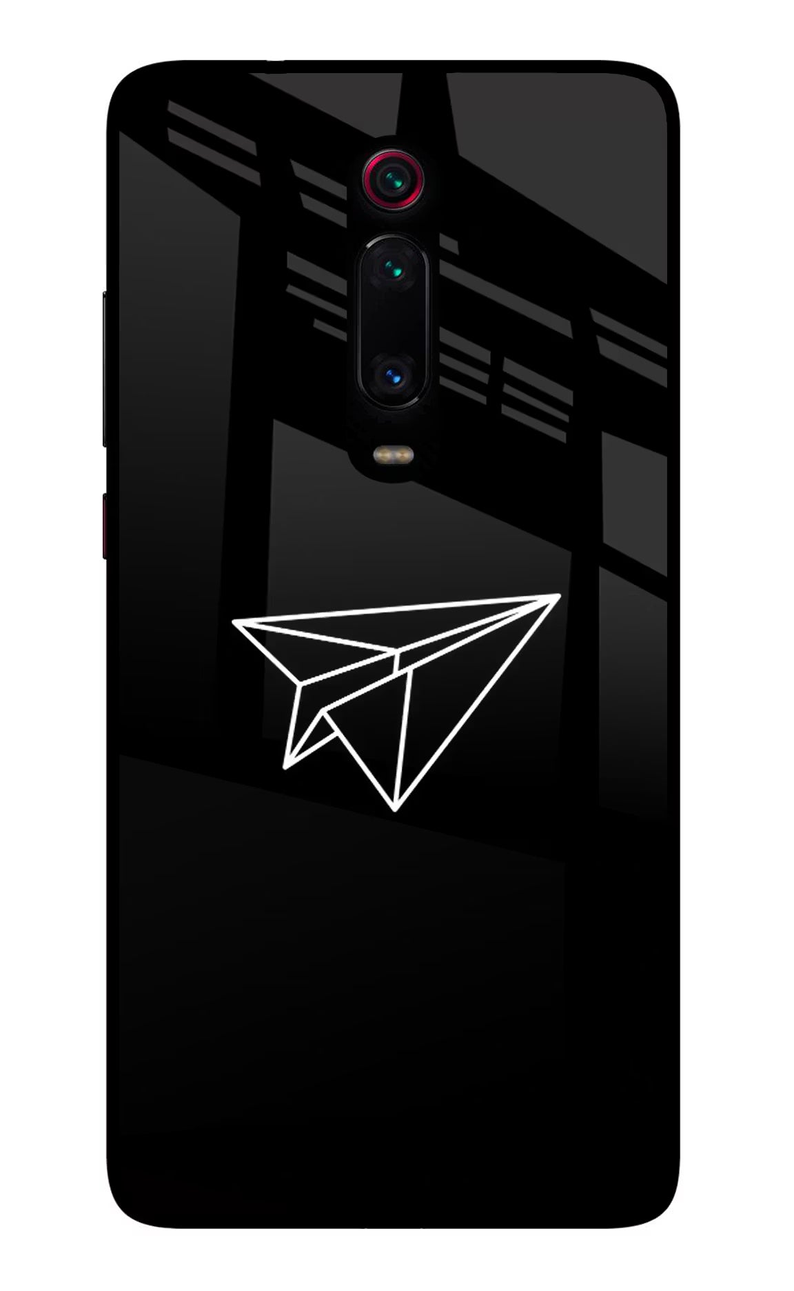 Paper Plane White Redmi K20/K20 Pro Glass Case Back Cover by Casekaro