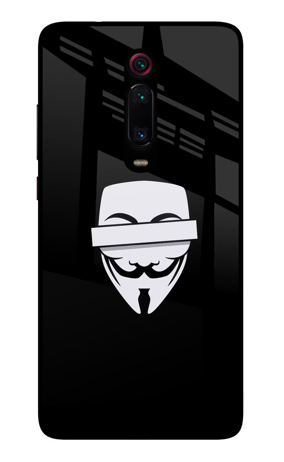Anonymous Face Redmi K20/K20 Pro Glass Case Back Cover by Casekaro