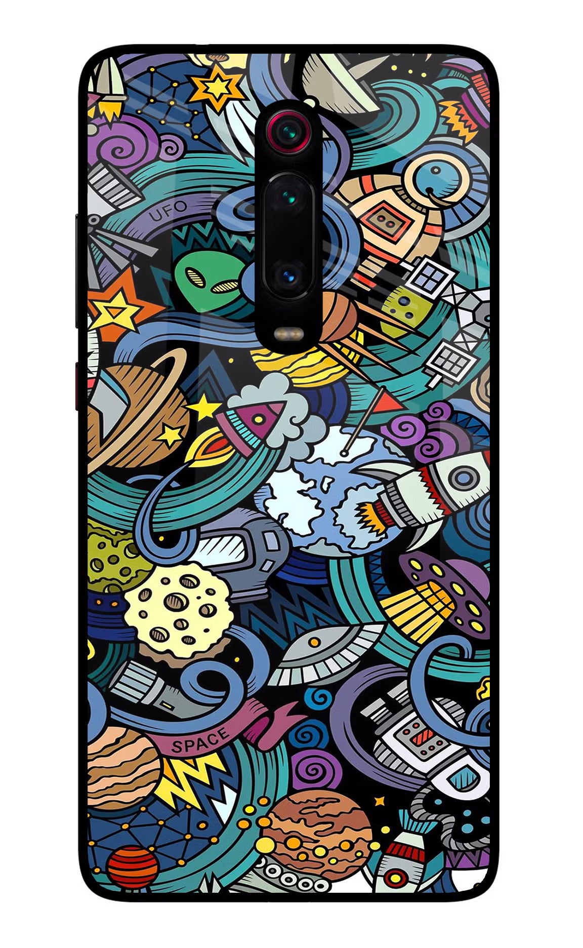 Space Abstract Redmi K20/K20 Pro Glass Case Back Cover by Casekaro
