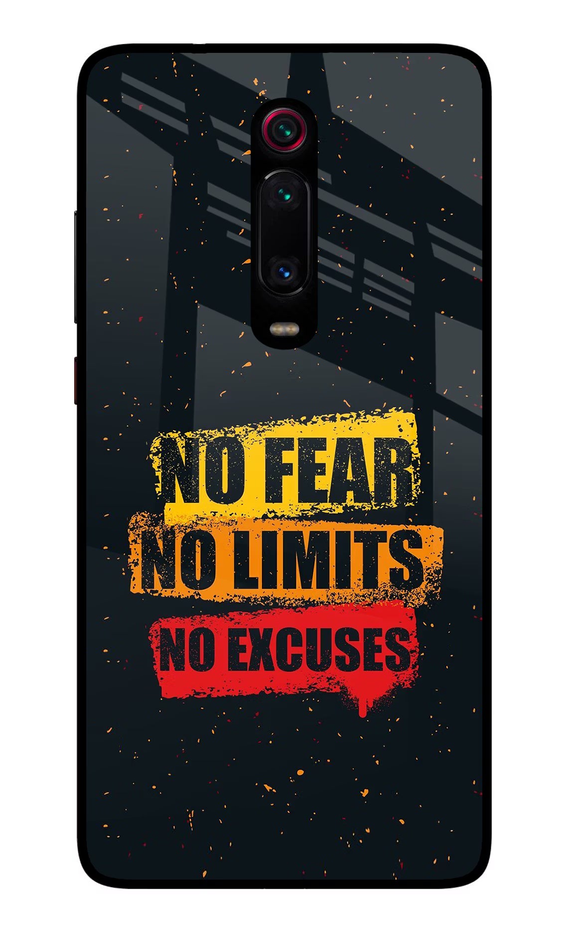 No Fear No Limits No Excuse Redmi K20/K20 Pro Glass Case Back Cover by Casekaro
