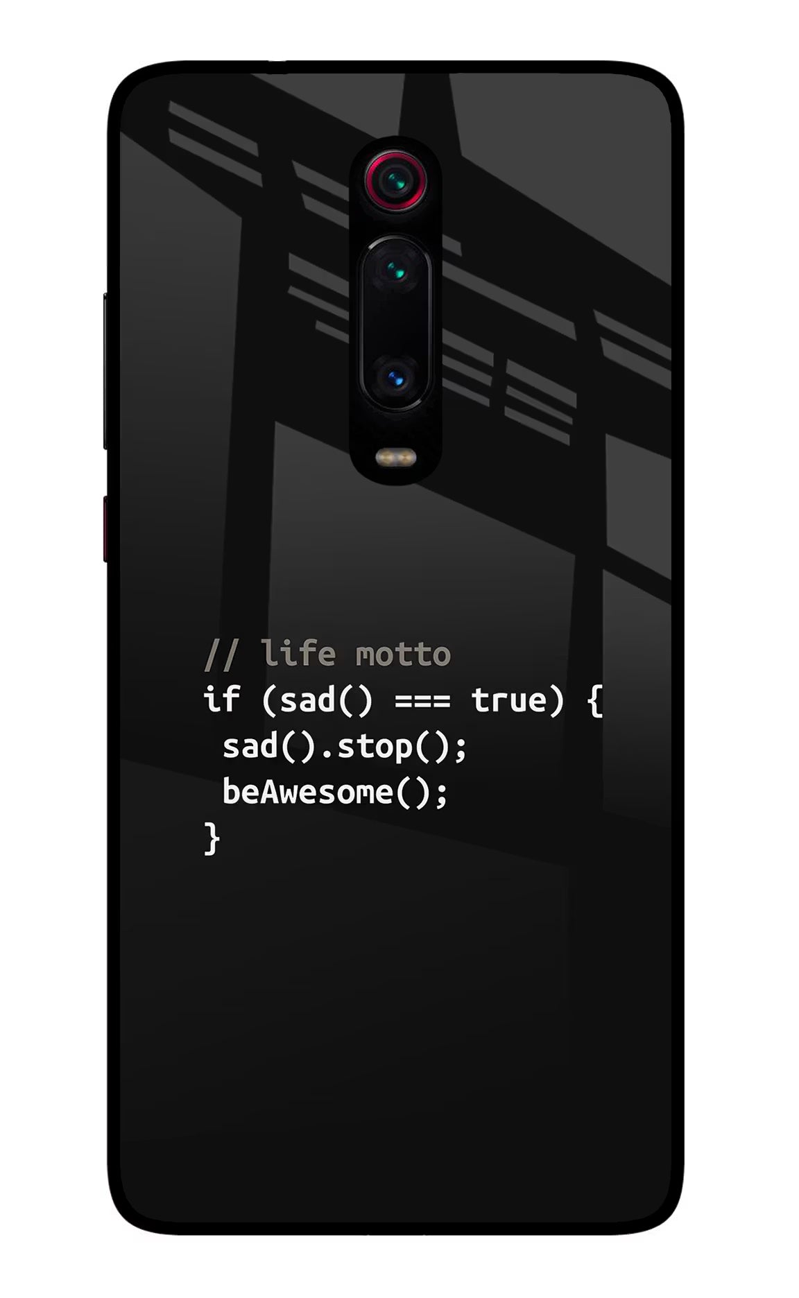 Life Motto Code Redmi K20/K20 Pro Glass Case Back Cover by Casekaro