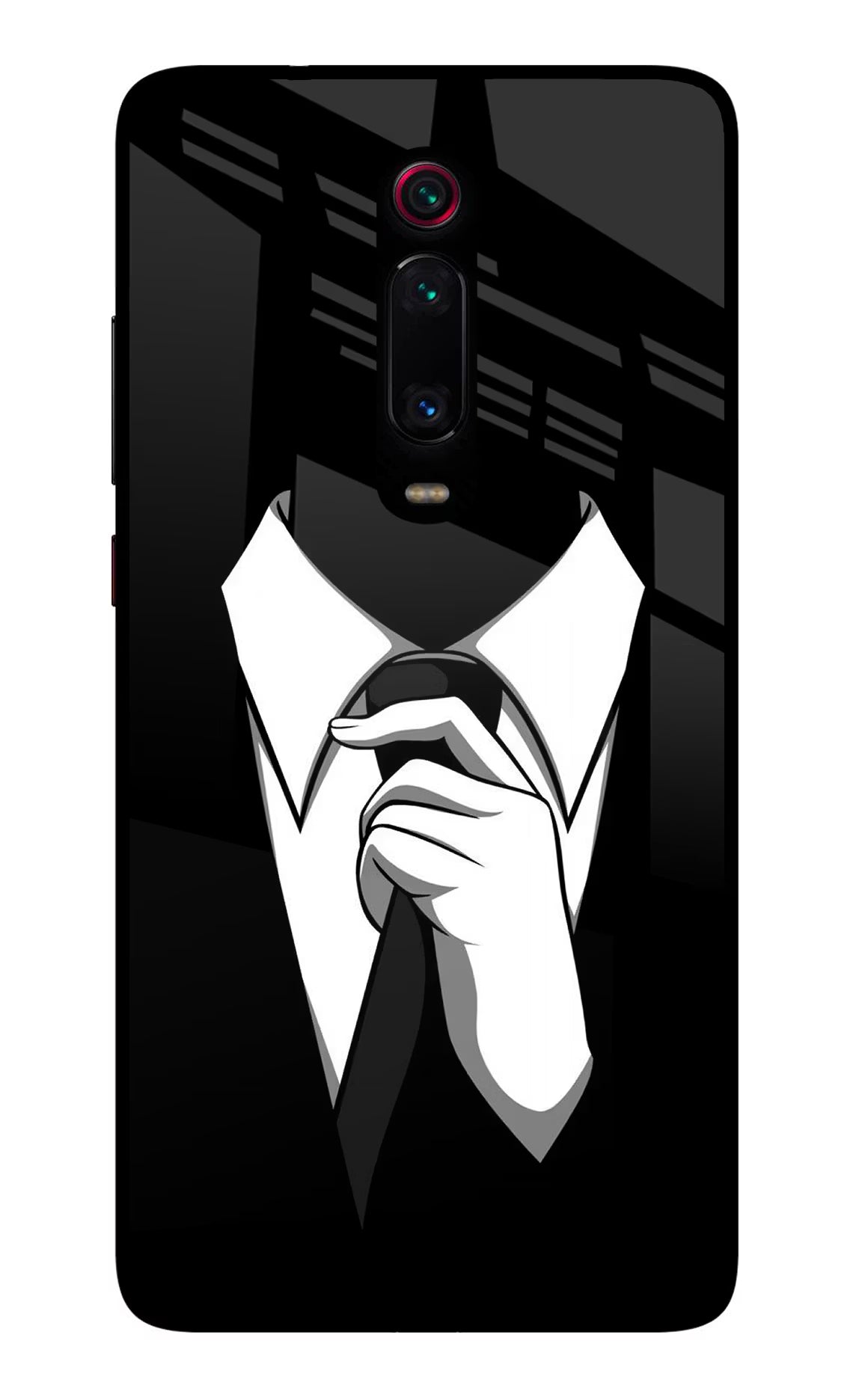 Black Tie Redmi K20/K20 Pro Glass Case Back Cover by Casekaro