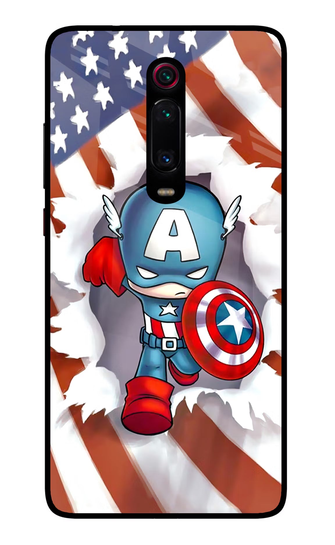 Captain America Redmi K20/K20 Pro Glass Case Back Cover by Casekaro
