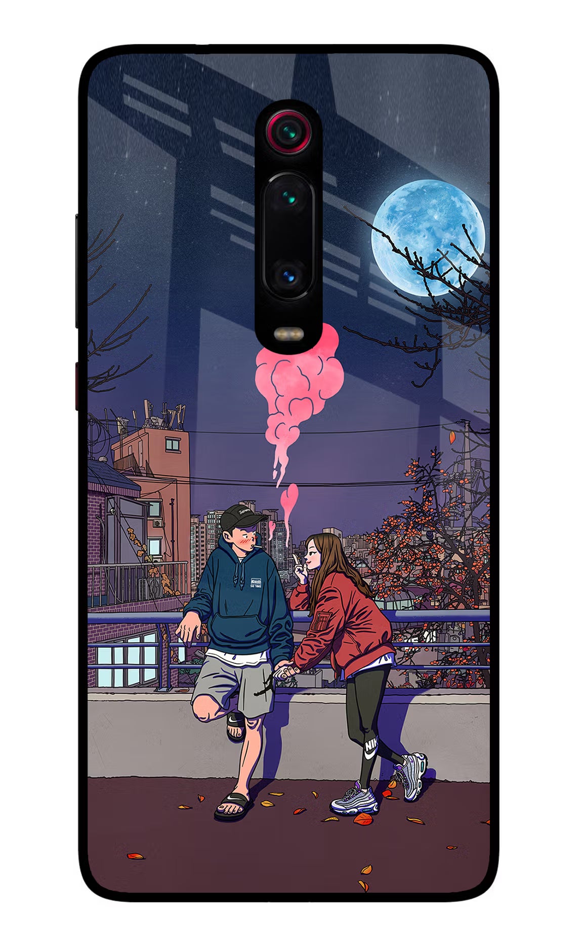 Chilling Couple Redmi K20/K20 Pro Glass Case Back Cover by Casekaro