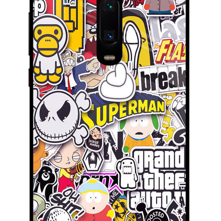 Sticker Bomb Redmi K20/K20 Pro Glass Case Back Cover by Casekaro