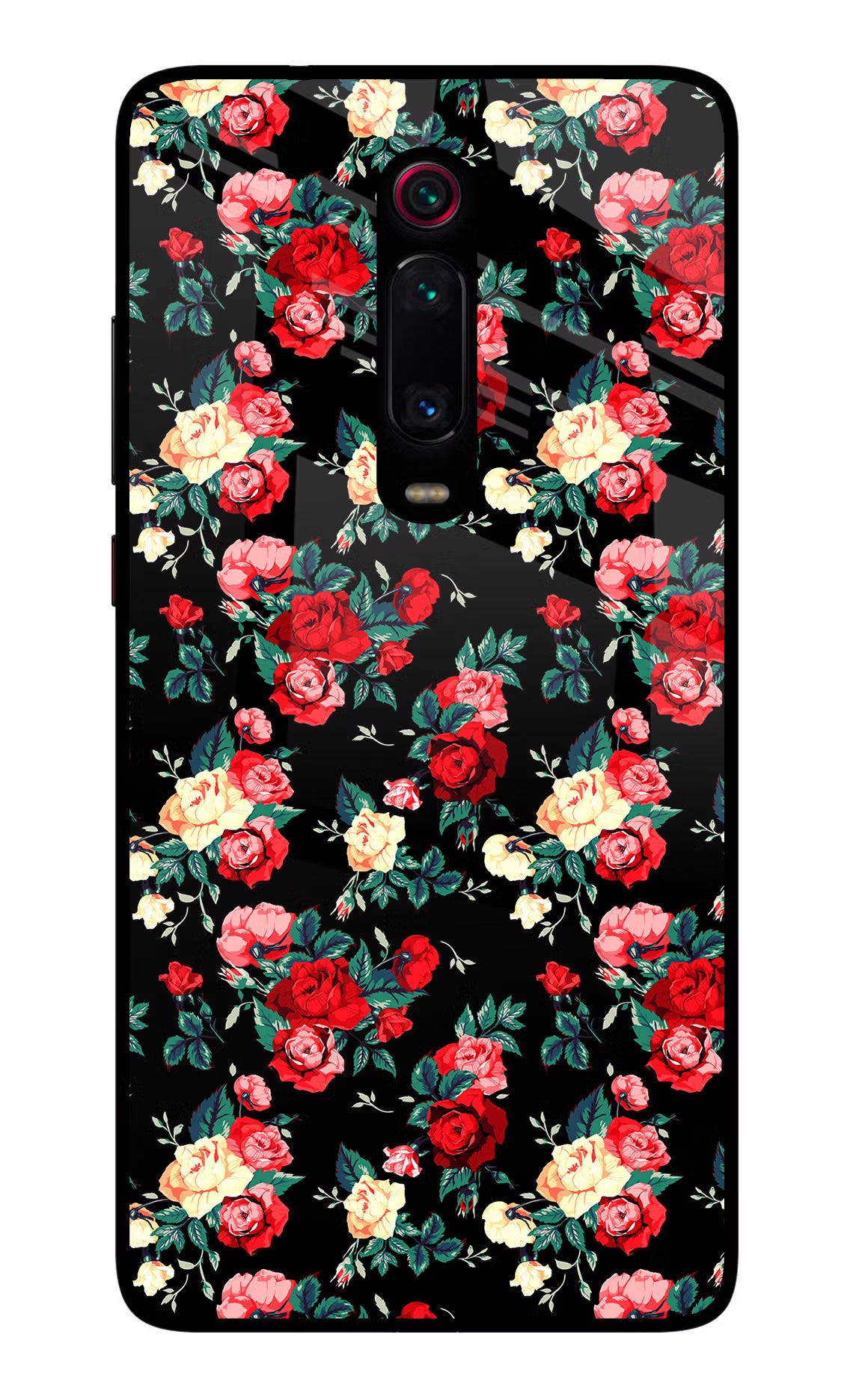Rose Pattern Redmi K20/K20 Pro Glass Case Back Cover by Casekaro