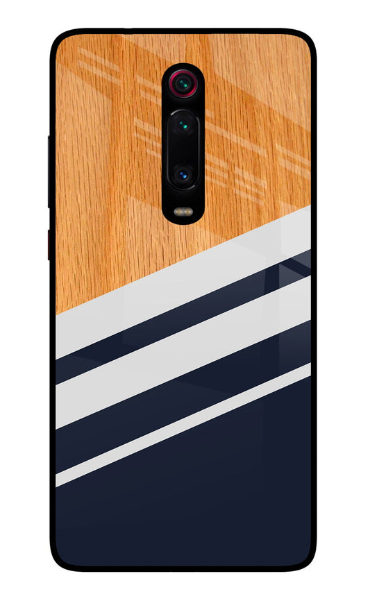 Blue and white wooden Redmi K20/K20 Pro Glass Case