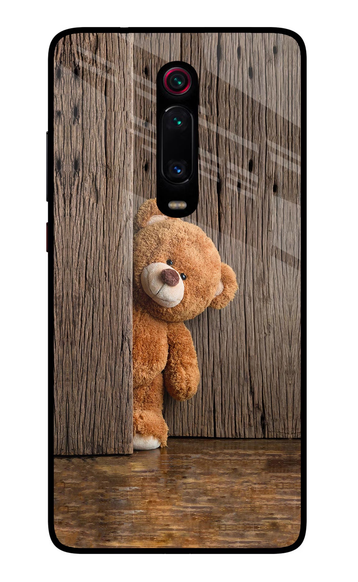 Teddy Wooden Redmi K20/K20 Pro Glass Case Back Cover by Casekaro