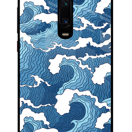 Blue Waves Redmi K20/K20 Pro Glass Case Back Cover by Casekaro