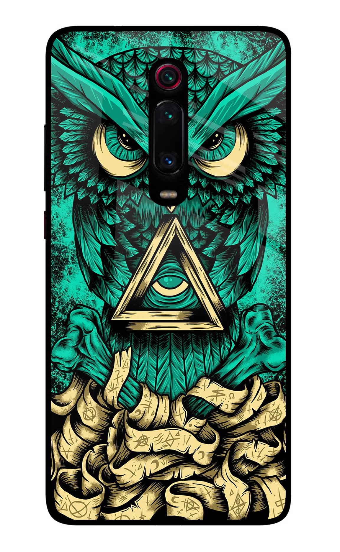 Green Owl Redmi K20/K20 Pro Glass Case Back Cover by Casekaro