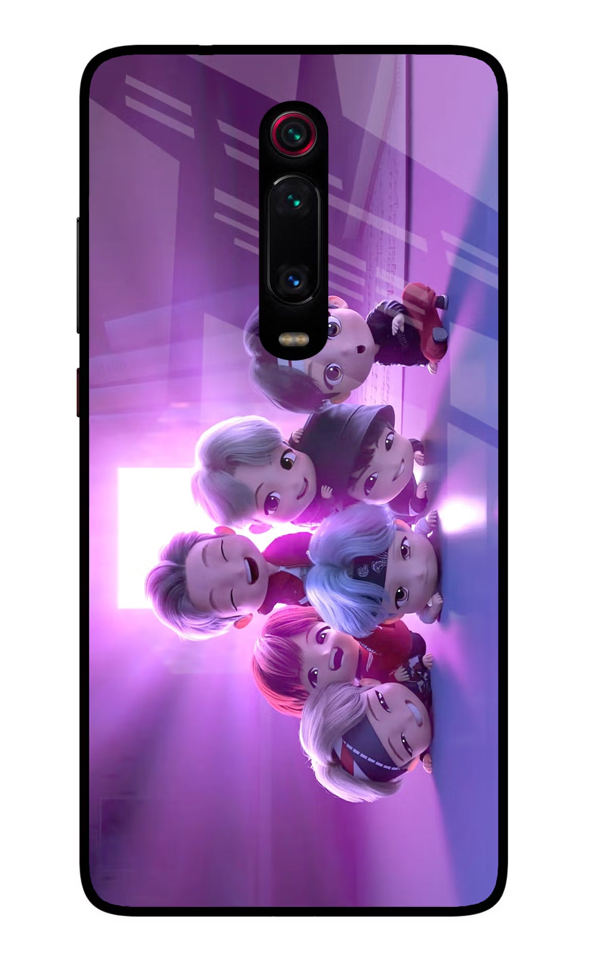 BTS Chibi Redmi K20/K20 Pro Glass Case Back Cover by Casekaro