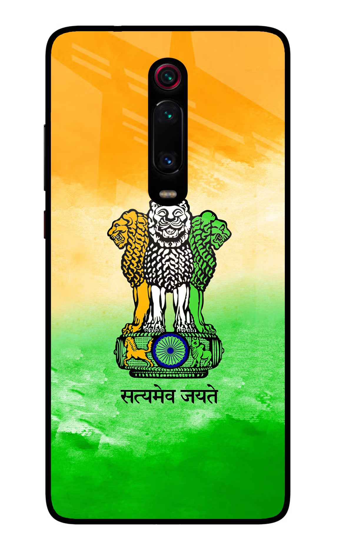 Satyamev Jayate Flag Redmi K20/K20 Pro Glass Case Back Cover by Casekaro