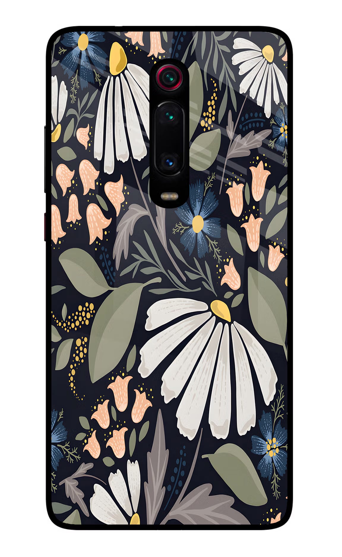 Flowers Art Redmi K20/K20 Pro Glass Case Back Cover by Casekaro