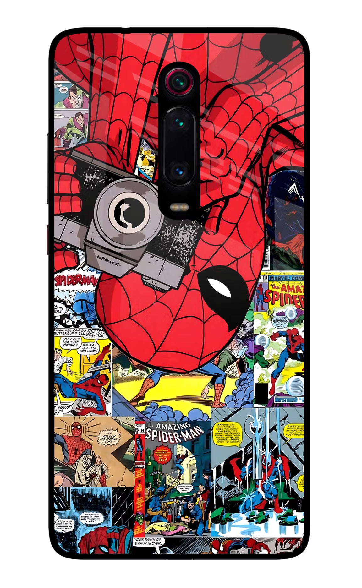 Spider Man Redmi K20/K20 Pro Glass Case Back Cover by Casekaro